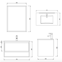 Mobile Bagno Sospeso Bianco Lucido 80 cm. con Lavabo e Specchio mod. MILANO