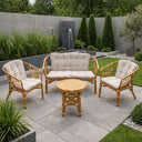 Salotto da giardino 4 posti divano poltrone tavolino design