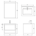 Mobile Bagno Sospeso Rovere 60 cm. con Lavabo e Specchio mod. MILANO6
