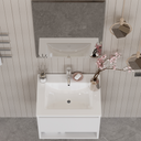 Mobile Bagno Sospeso Bianco Lucido 60 cm. con Lavabo e Specchio mod. MILANO3
