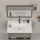 Mobile Bagno Sospeso Rovere 80 cm. con Lavabo e Specchio Inclusi mod. MILANO4