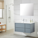 Mobile Bagno Sospeso 100 cm. Grigio con Lavabo e Specchio mod. MALIBU3