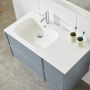 Mobile Bagno Sospeso 100 cm. Grigio con Lavabo e Specchio mod. MALIBU4