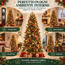 Albero di Natale Artificiale Sintetico Abete Realistico Slim Folto e Verde