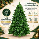 Albero di Natale Artificiale Abete Folto e Realistico in PVC con Base in Metallo per casa ingresso o ufficio