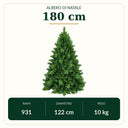 Albero di Natale Artificiale Abete Folto e Verde con aghi in PVC