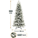 Albero di Natale Artificiale Innevato Abete Slim in PVC cm 180/210