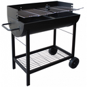 Barbecue a carbonella bbq a carbone da giardino 2 griglie con ruote