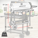 Barbecue a carbonella bbq carabone giardino con termometro ruote e coperchio