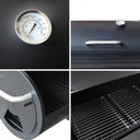 Barbecue carbonella bbq carbone affumicatore con ruote e termometro per giardino esterno grill acciaio nero