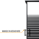 Black shower enclosure 70x100 in 6mm silk-screened tempered glass with adaptable installation mod. Katariina