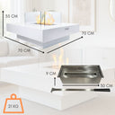 Camino a Bioetanolo Bianco Ecologico Struttura in Acciaio Vetro Temperato