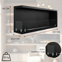 Camino a Bioetanolo da Incasso Biocamino da Parete Angolare, 1,25 lt Riscaldamento 30 m2, Bruciatore in Acciaio, Apertura SX 120 cm3