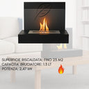 Camino a Bioetanolo da Pavimento o Muro Bruciatore 1.3 Litri Nero, Moderno