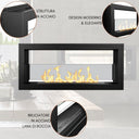 Camino a Bioetanolo da Incasso Biocamino da Parete Bifacciale, 1,5 lt Riscaldamento 30 m2, Bruciatore in Acciaio - 90 cm4