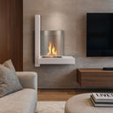1.5L Wall-Mounted Bioethanol Fireplace, Steel and Tempered Glass