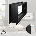 Camino a Bioetanolo da Incasso Biocamino da Parete Bifacciale, 1,5 lt Riscaldamento 30 m2, Bruciatore in Acciaio - 90 cm3