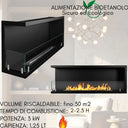 Built-in Bioethanol Fireplace, Corner Wall-Mounted Biofireplace, 1.25 lt Heating 30 m2, Steel Burner, Left Opening 120 cm
