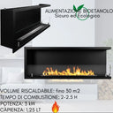 Built-in Bioethanol Fireplace, Corner Wall-Mounted Biofireplace, 1.25 lt Heating 30 m2, Steel Burner, 120 cm Right Opening