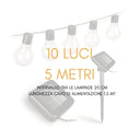 Catena Luminosa Luci Energia Solare da Giardino, Lampadine LED Crepuscolare 5/20/40 LED
