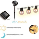 Catena Luminosa Luci Energia Solare da Giardino, Lampadine LED Crepuscolare 5/20/40 LED