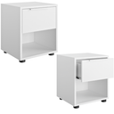 Bedroom Bedside Table with 1 Drawer and 1 Open Compartment, Night Table 38x35x44 cm - White