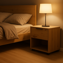 Comodino Camera da Letto 1 Cassetto e Vano a Vista, Tavolino da Notte 38x35x44 cm - Rovere
