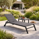 Lettino prendisole sdraio giardino esterno ruote schienale reclinabile 