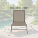Lettino Sdraio Prendisole con Ruote, Schienale Reclinabile 195x63x34cm