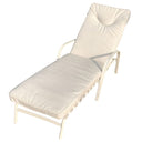 Lettino Prendisole Sdraio da Giardino con Cuscini 158x65x98 Bianco