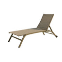 Lettino Sdraio Prendisole con Ruote, Schienale Reclinabile 195x63x34cm