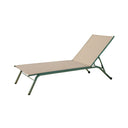 Lettino Sdraio Prendisole con Ruote, Schienale Reclinabile 195x63x34cm