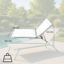 Lettino Sdraio Prendisole con Ruote, Schienale Reclinabile 195x63x34cm