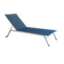 Lettino Sdraio Prendisole con Ruote, Schienale Reclinabile 195x63x34cm