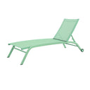 Lettino Sdraio Prendisole con Ruote, Schienale Reclinabile 195x63x34cm