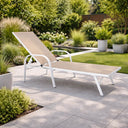 Lettino prendisole sdraio giardino esterno schienale reclinabile con braccioli per piscina o terrazzo
