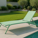 Lettino Sdraio Prendisole con Ruote, Schienale Reclinabile 195x63x34cm