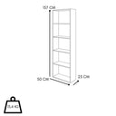 Libreria Scaffale da Parete 5 Ripiani Salvaspazio Mobile Multiuso cm 50x23x157