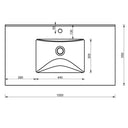 Mobile Bagno Sospeso con Lavabo e Specchio LED Touch, 3 Ante Design Moderno 100 cm