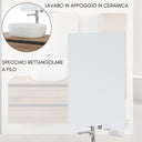 Wall-hung Bathroom Cabinet with Countertop Sink and Mirror 2 Space-saving Wooden Drawers 80 cm – Bordeaux Oak