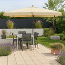 Ombrellone da Giardino 3x3 Palo Centrale Legno Top Poliestere Airvent Ecru