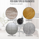 Set x5 Ruote di Ricambio Sedia da Ufficio Gommate, Silenziose e Antigraffio, Girevoli 360°