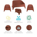 Set Salotto da Giardino Divano 2 Poltrone 1 Tavolino Contenitore in Plastica