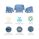 Set salotto da giardino esterno 4 posti divano tavolino poltrone con braccioli relax comfort