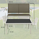Salotto da Giardino Set Divano 2 Poltrone e Tavolino in Acciaio, Textilene e Rattan