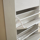 Scarpiera 5 Ante Doppie Ribalta Mobile Salvaspazio in Legno 65x24x173 Bianco Opaco