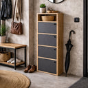Scarpiera salvaspazio mobile porta scarpe slim da ingresso 4 ante