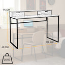Scrivania Ufficio e Casa, 2 cassetti, ripiano pc e computer, design industrial