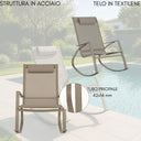 Sedia a Dondolo per Giardino Esterno con Cuscino 60x104x95cm