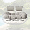 Sedia a Dondolo Poltrona Sospesa da Giardino con Cuscini 120x200h cm